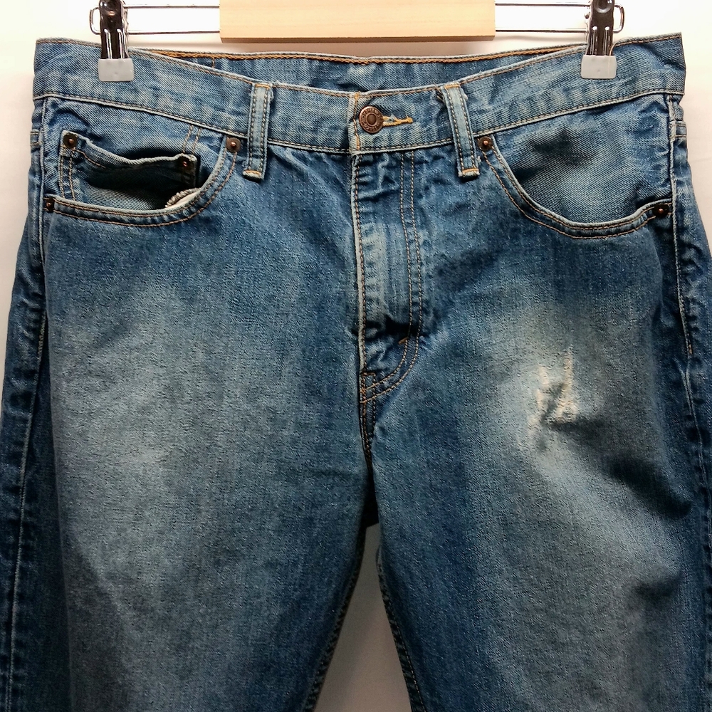 Levis 511 Jeans Mens Size 36x30 Blue Straight Leg Distressed Denim Pants GUC - Picture 2 of 11